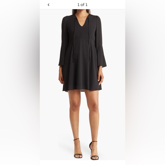 Sam Edelman Black Long Sleeve Dress - Picture 1 of 6